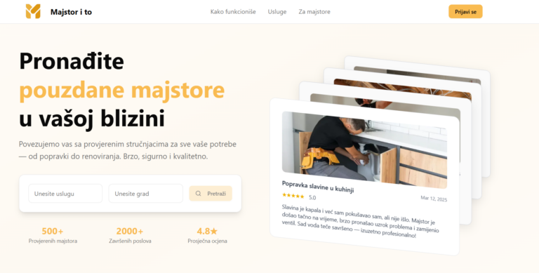 MAJSTORITO.BA: Pronađite pouzdane majstore u vašoj blizini